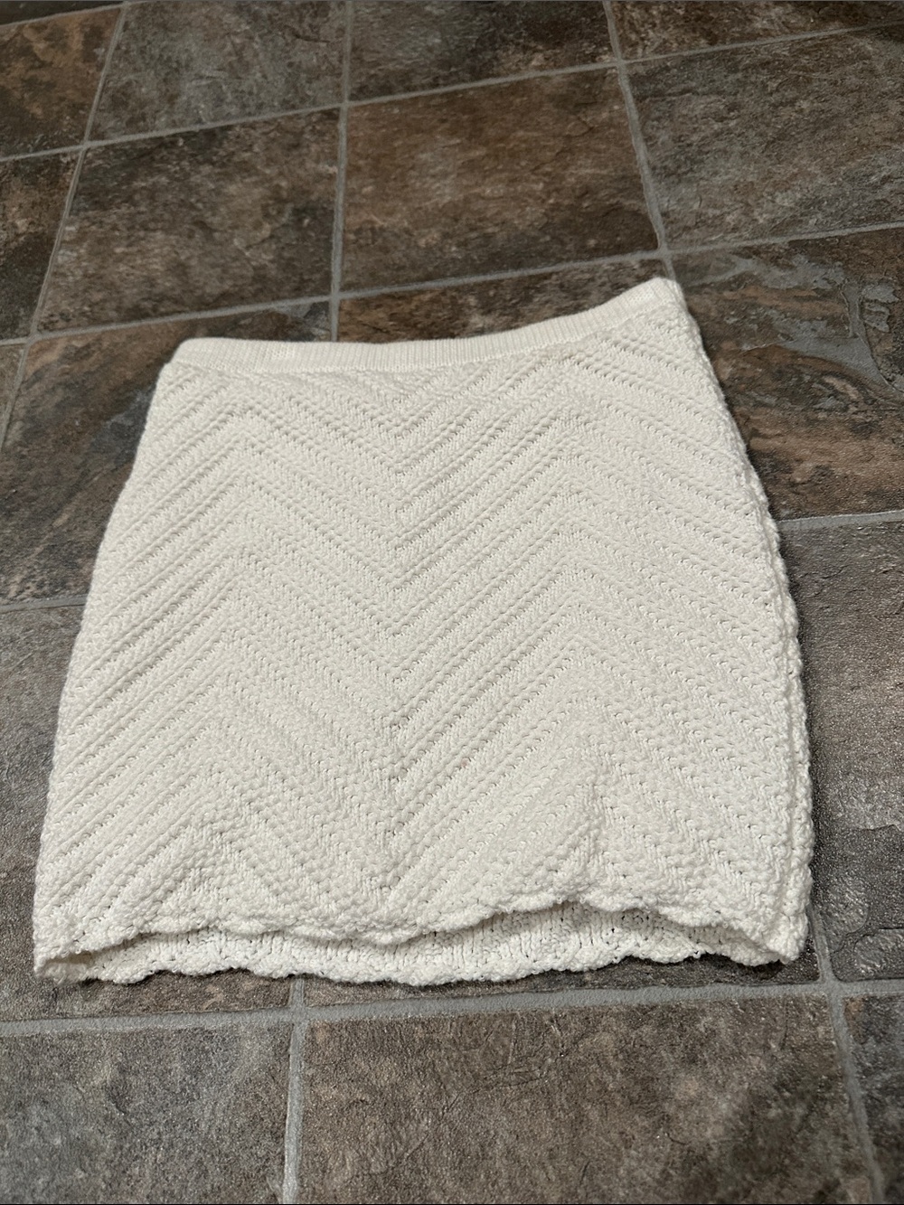 Hollister Boho Knit Pencil Mini Skirt White Size Small